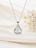 White Crystal Pendant Necklace | Elegant Silver Necklace for Women | Gift for Her